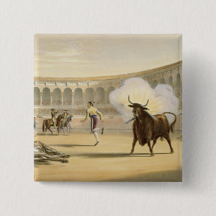 Banderillas de Fuego, 1865 (colour litho) 15 Cm Square Badge