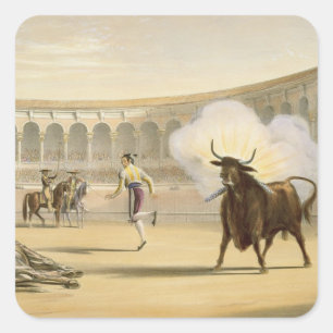 Banderillas de Fuego, 1865 (colour litho) Square Sticker