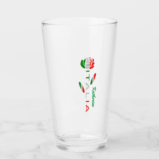 Bandiera d'Italia Rosa Personalised Glass