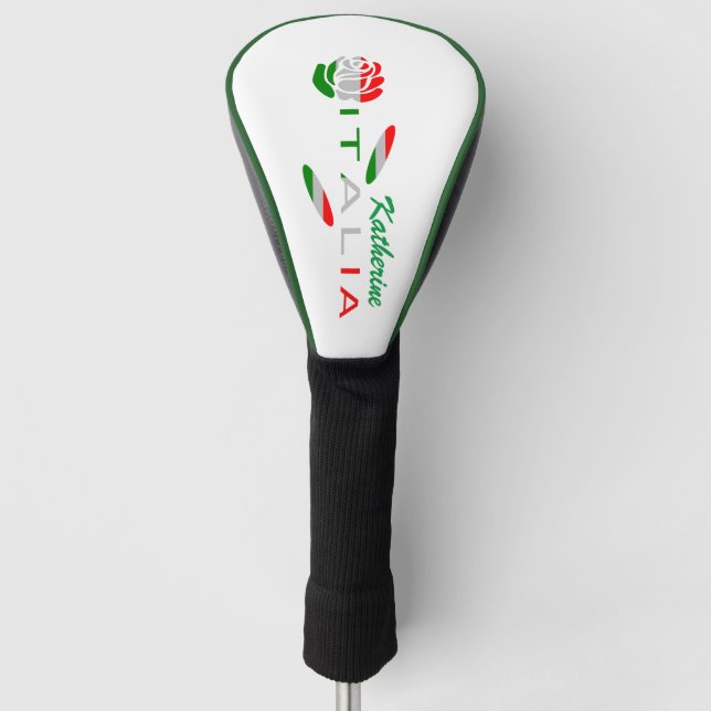 Bandiera d'Italia Rosa Personalised Golf Head Cover (Front)