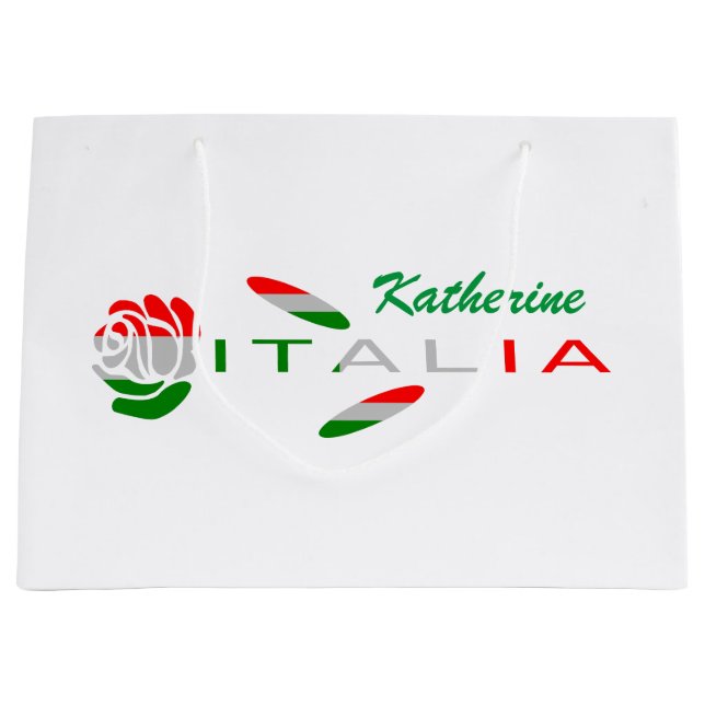 Bandiera d'Italia Rosa Personalised Large Gift Bag (Front)