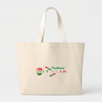 Bandiera d'Italia Rosa Personalized Large Tote Bag