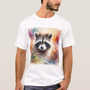 Bandit Racoon 080824AREF101 - Watercolor T-Shirt