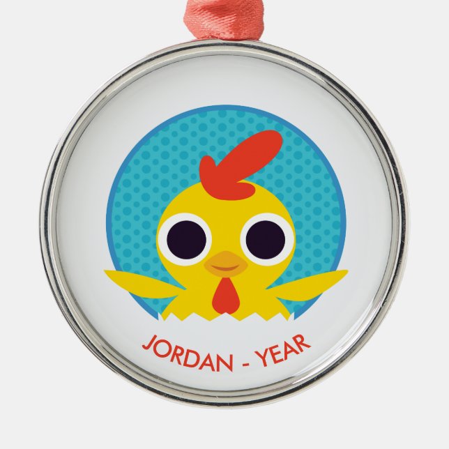 Bandit the Chick Metal Tree Decoration (Front)