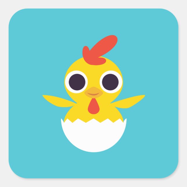 Bandit the Chick Square Sticker (Front)