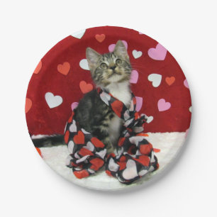 Bandit's Love - Valentine - Cat / Kitten Plates