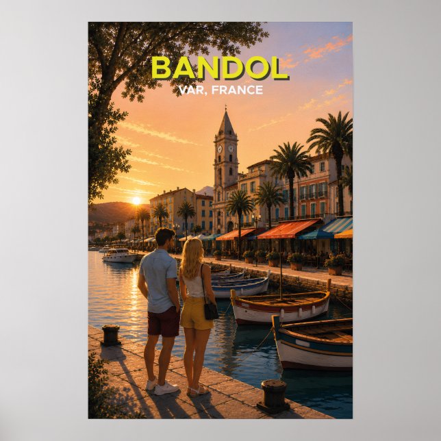 Bandol, France – Vintage Travel Poster (Front)