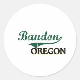 Bandon Oregon Classic Design Round Sticker