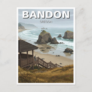 Bandon Oregon coast Travel Postcard