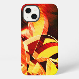 Bands of yellowing with dark red, strong streaked iPhone 13 case