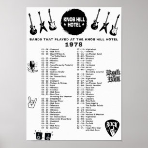 Bands That Played At The Knob Hill Hotel 1978 Poster
