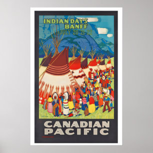 Banff Alberta Canada Canadian Pacific Indian Days Poster