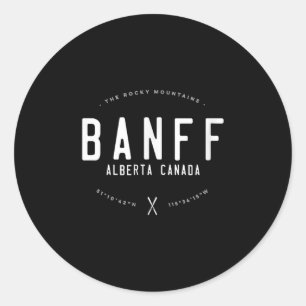 Banff Alberta Canada Graphic Distressed Vintage Sk Classic Round Sticker
