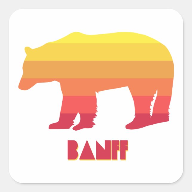 Banff Bear Square Sticker (Front)