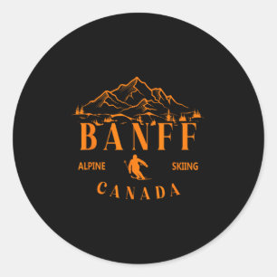 Banff Canada Alpine Skiing Ski Resort Mountain Sou Classic Round Sticker