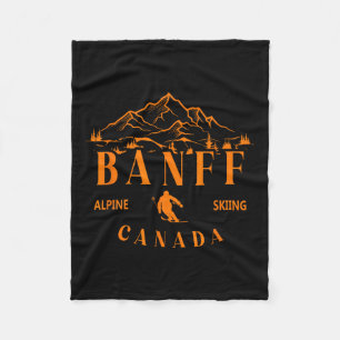 Banff Canada Alpine Skiing Ski Resort Mountain Sou Fleece Blanket