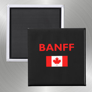 Banff Canada Canadian Flag Dark Colour Magnet
