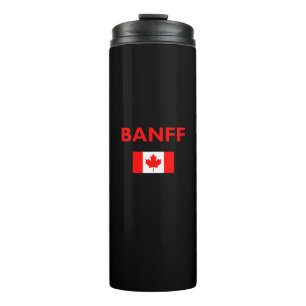 Banff Canada Canadian Flag Dark Colour Thermal Tumbler