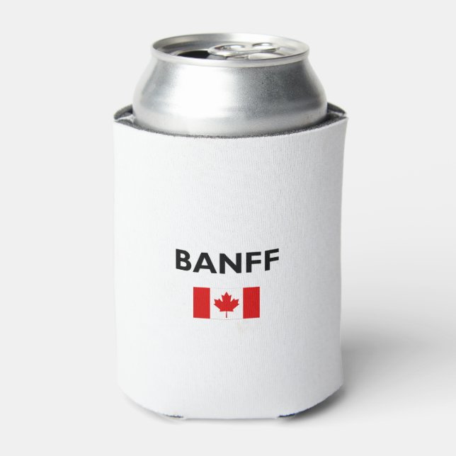 Banff Canada Canadian Flag Light-Colour Can Cooler (Can Front)