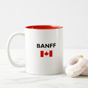 Banff Canada Canadian Flag Light-Colour Two-Tone Coffee Mug