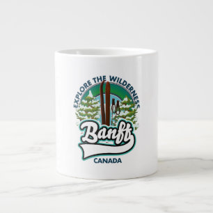banff canada to ski logo large coffee mug