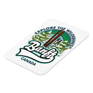 banff canada to ski logo magnet