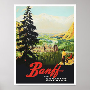 Banff Canada vintage travel poster