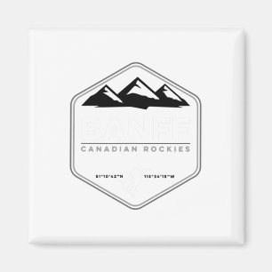 Banff Canadian Rockies Norquay Snowboard T Shirt Magnet