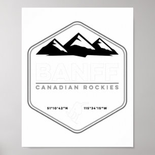Banff Canadian Rockies Norquay Snowboard T Shirt Poster