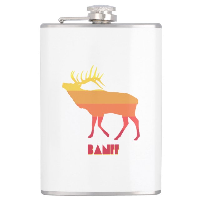 Banff Elk Hip Flask (Front)