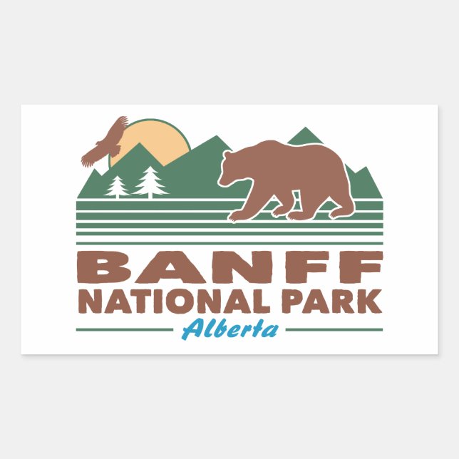 Banff National Park Bear Rectangular Sticker (Front)