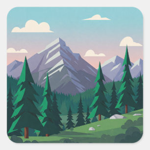 Banff National Park Canada Square Sticker