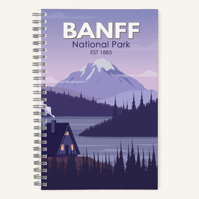 Banff National Park Canada Travel Vintage Notebook (Front)