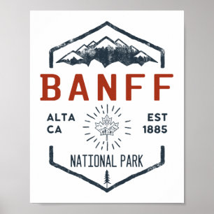 Banff National Park Canada Vintage Distressed  Poster