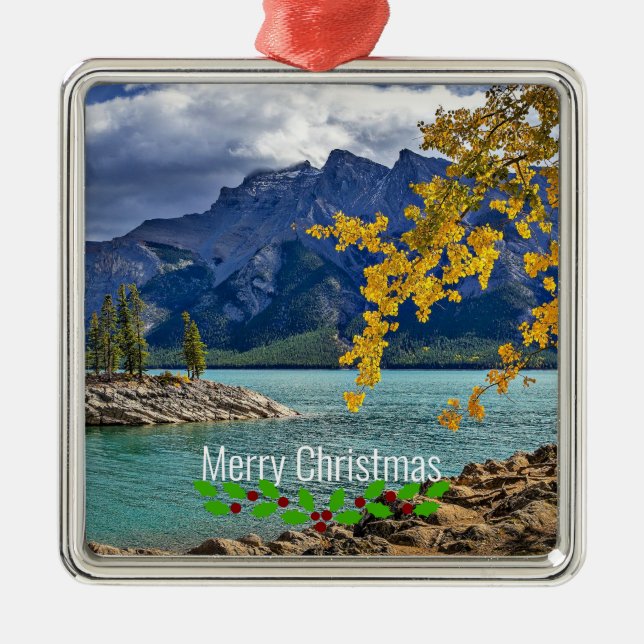 Banff National Park, Christmas, Metal Ornament (Front)