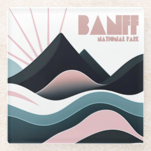 Banff National Park Colored Hills Glass Coaster
