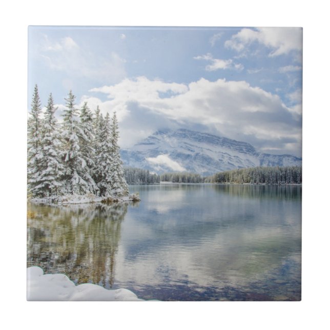 Banff National Park in winter Ceramic Tile (Front)