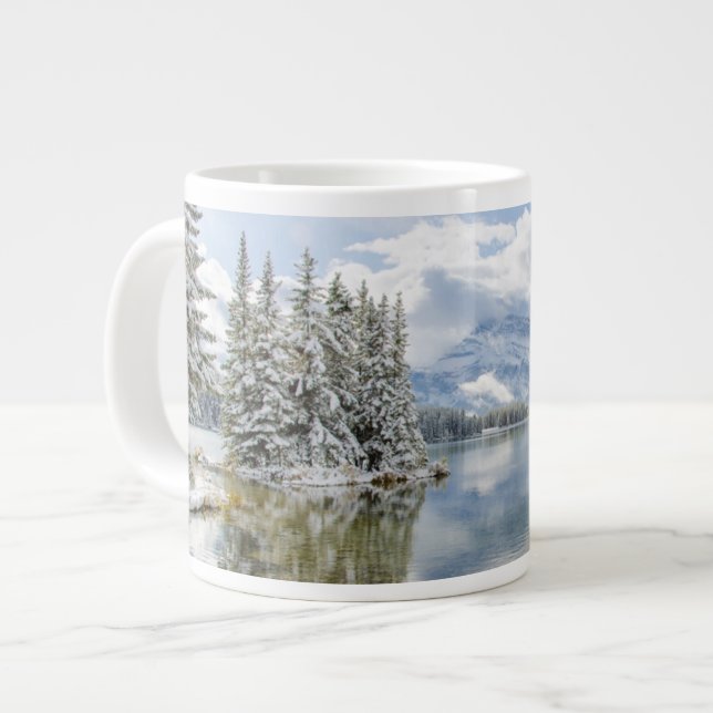 Banff National Park in winter Large Coffee Mug (Front Left)