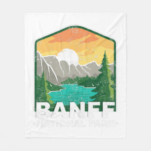 Banff National Park Lake Louise Canada Vintage Fleece Blanket