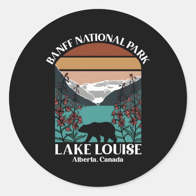 Banff National Park Lake Louise Mountains Classic Round Sticker (Front)