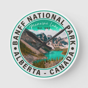 Banff National Park Moraine Lake Alberta Canada Round Clock