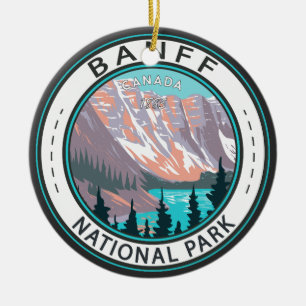 Banff National Park Moraine Lake Vintage Ceramic Ornament