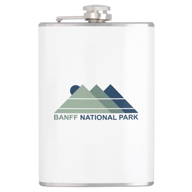 Banff National Park Mountain Sun Hip Flask (Front)