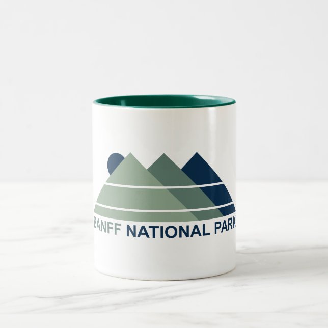 Banff National Park Mountain Sun Two-Tone Coffee Mug (Center)