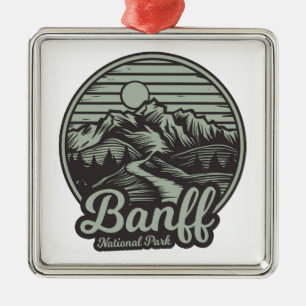 Banff National Park Mountain Trail Metal Ornament