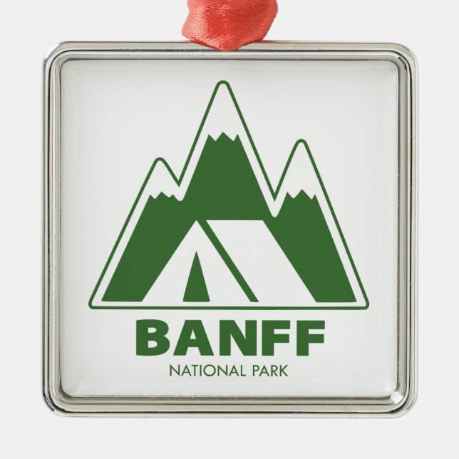 Banff National Park Mountains Camping Metal Ornament (Front)