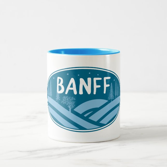 Banff National Park Outdoors Two-Tone Coffee Mug (Center)