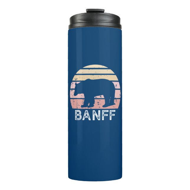 Banff National Park Retro Bear Thermal Tumbler (Front)