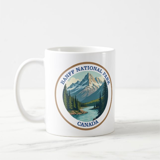 Banff National Park Retro Coffee Mug (Left)