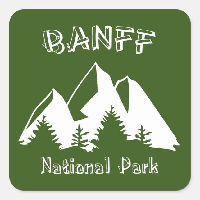 Banff National Park Square Sticker (Front)